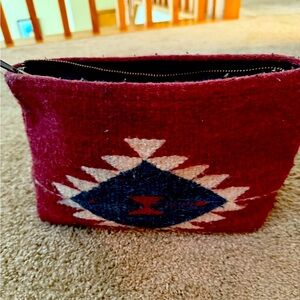 Very Awesome Burgundy Navy Tan Clutch by MZ Manos Zapotecas